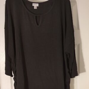 Avenue Black Stretch Knit Top